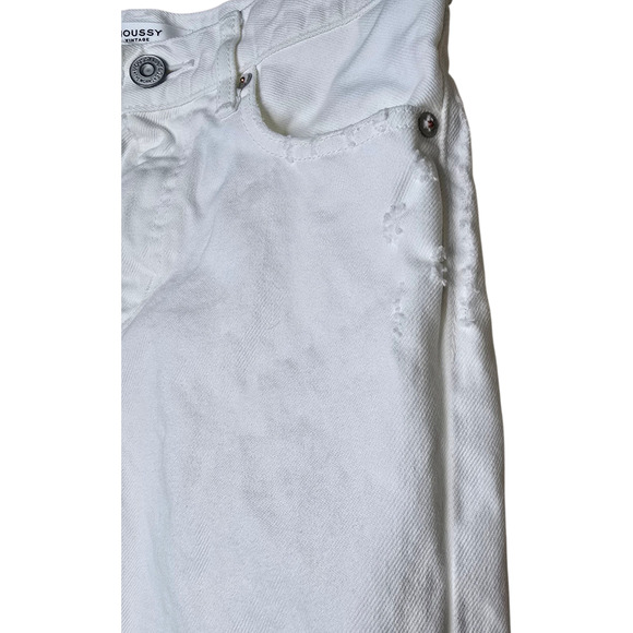 Moussy‎ Vintage Kelley Mid Rise Tapered Ankle Jeans White Distressed Size 26 - Picture 7 of 16